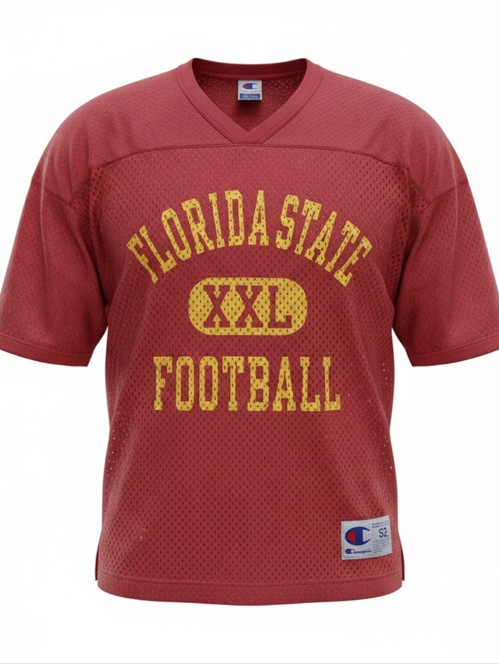 Champion Florida State Football Jersey XXL 52 Red Mesh Vintage Style V-Neck